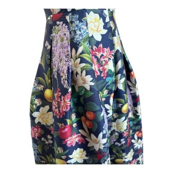 SACHIN & BABI Mia Fruit and Floral Print Cocktail Tea Length Dress Size 2 - Picture 7 of 9